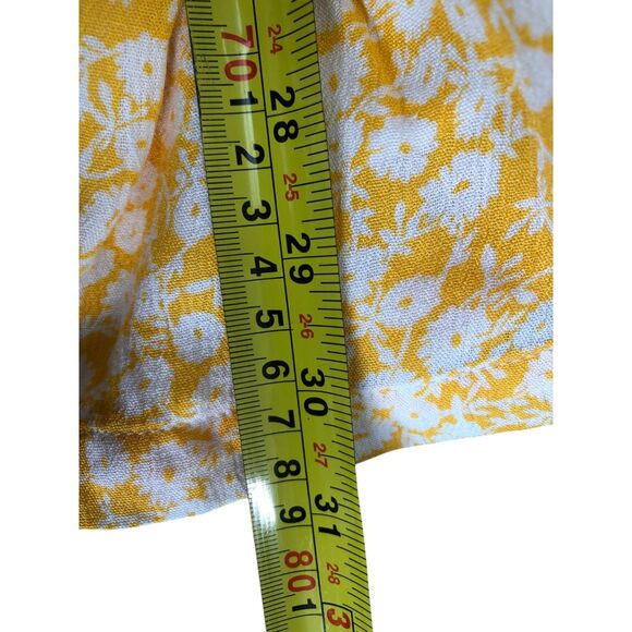 Lost‎ + Wander Yellow Ditsy Floral Smocked Cottagecore Boho Rayon Mini Dress S - Picture 10 of 12